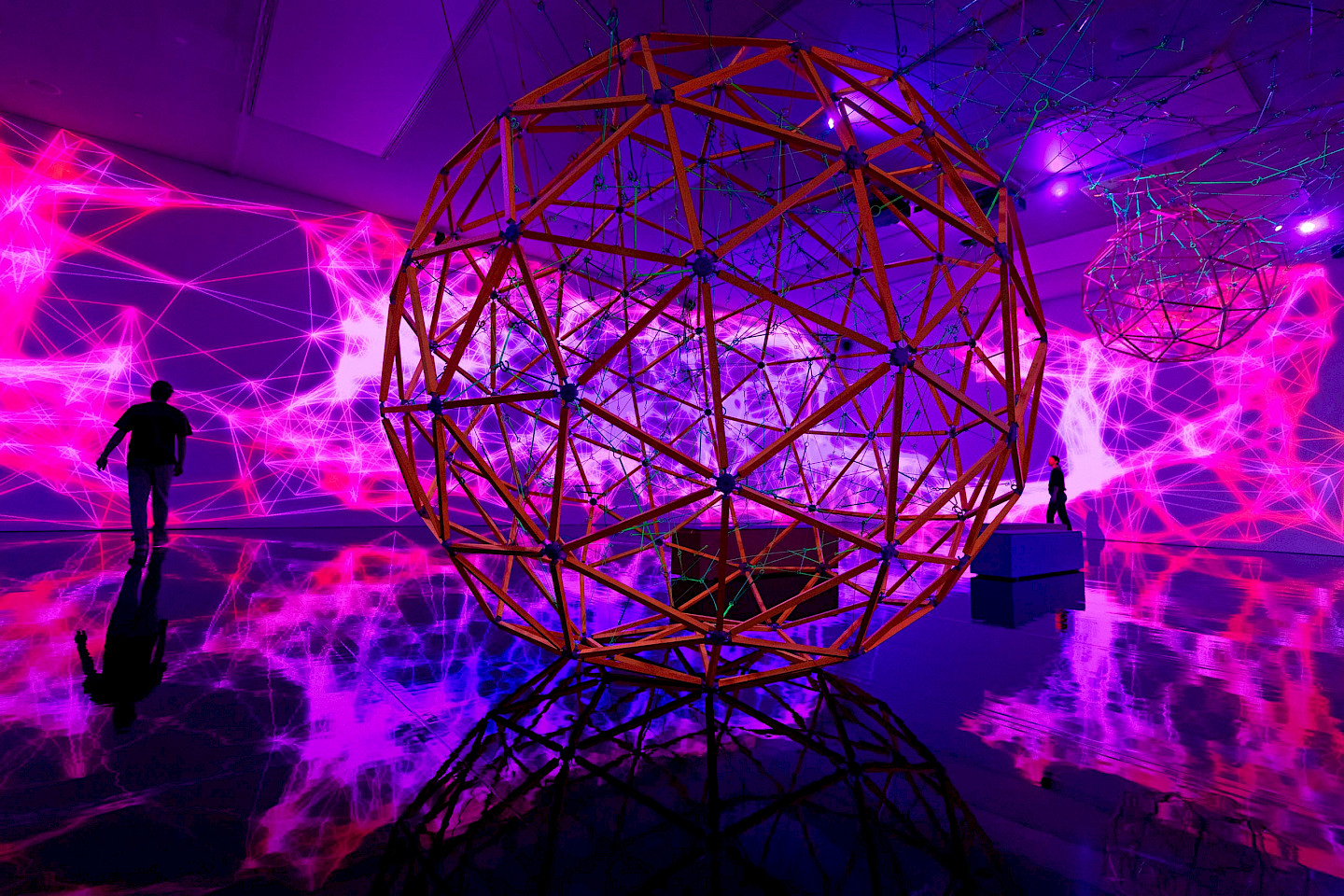 Installationsansicht von Complex Meshes von Miguel Chevalier